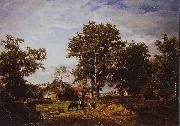 Theodore Fourmois Landscape with farm oil painting on canvas